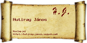Hutiray János névjegykártya