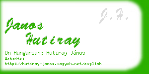 janos hutiray business card